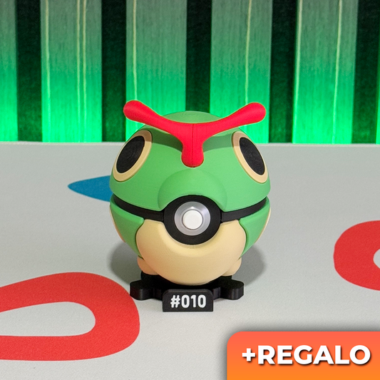 Poku-Bola Coleccionable Caterpie #010 + REGALO