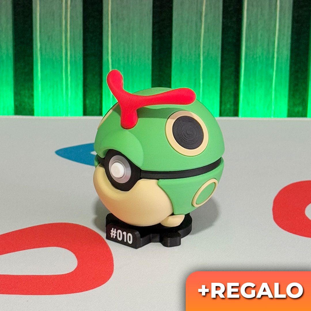 Poku-Bola Coleccionable Caterpie #010 + REGALO