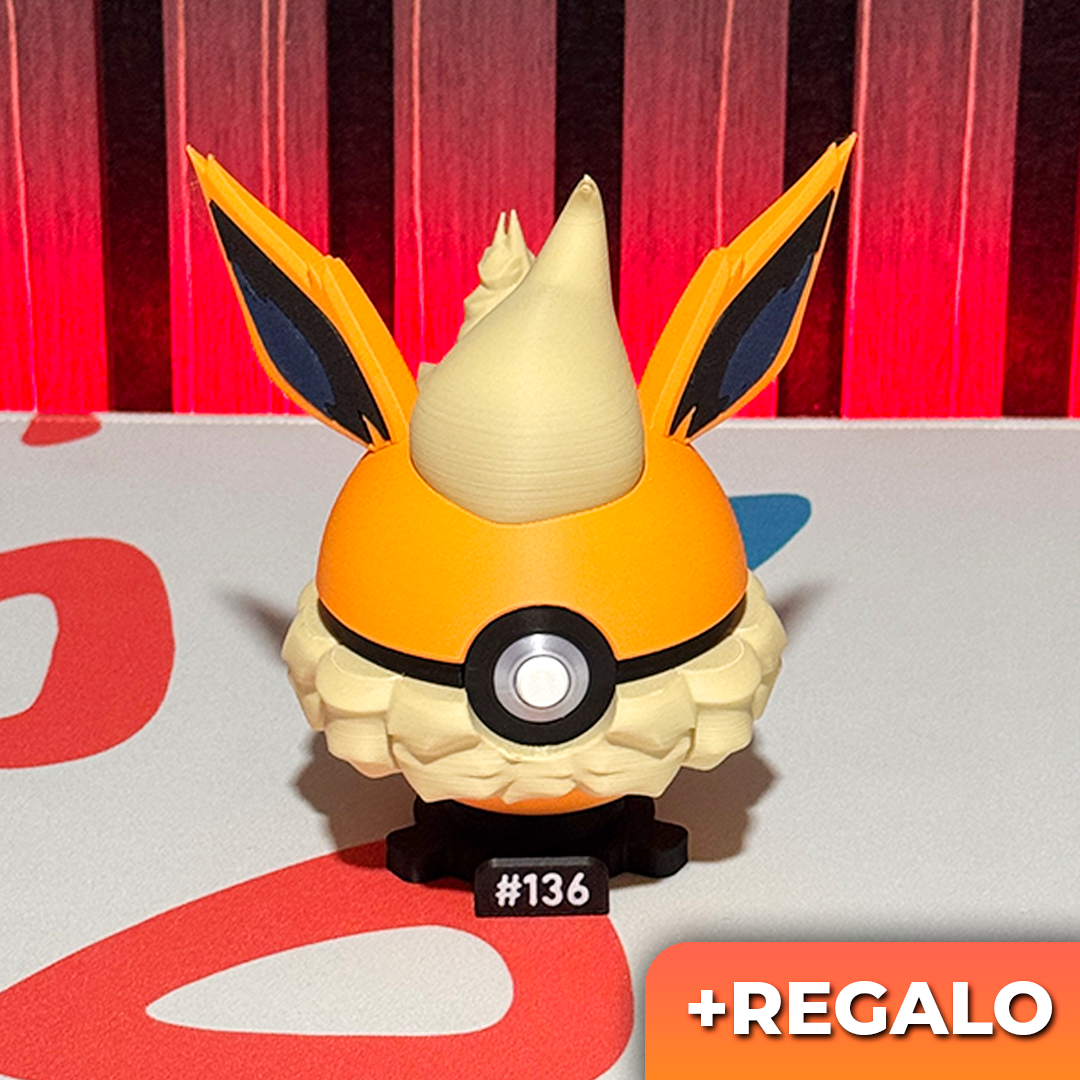 Poku-Bola Coleccionable Flareon #136 + REGALO