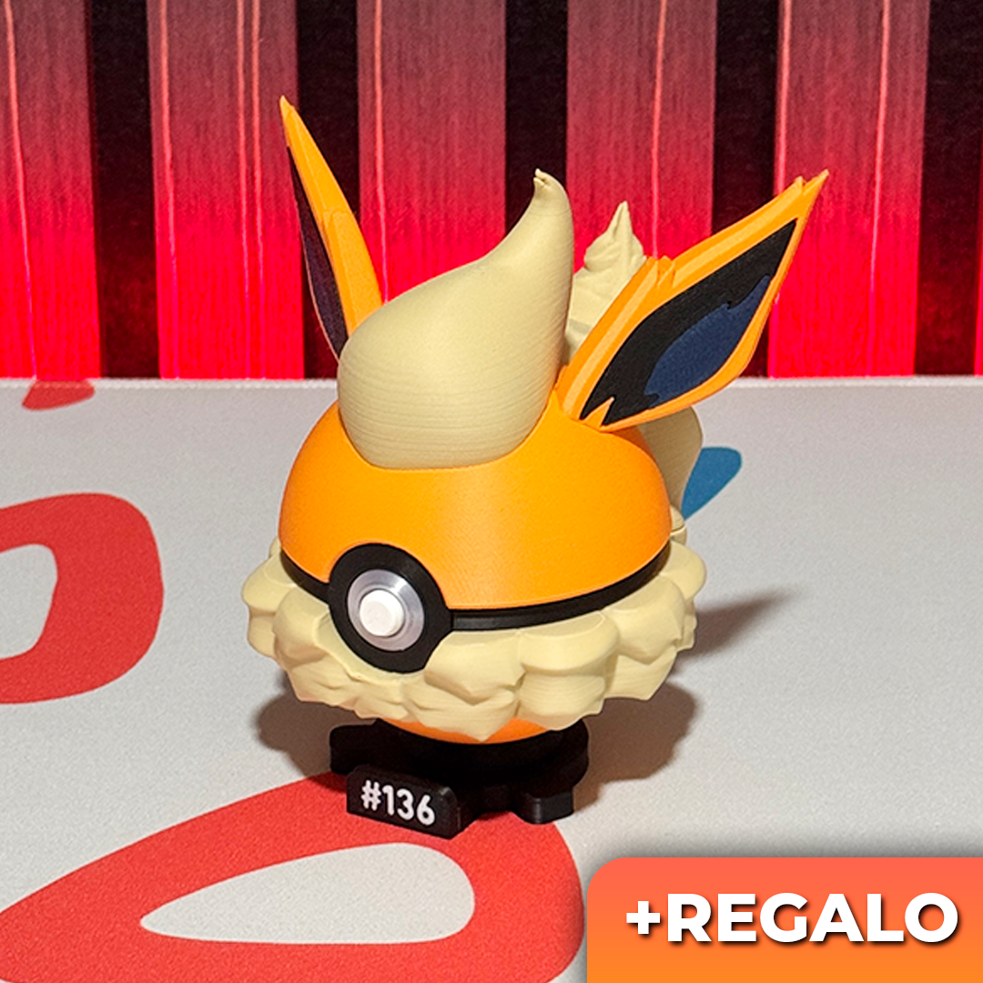 Poku-Bola Coleccionable Flareon #136 + REGALO