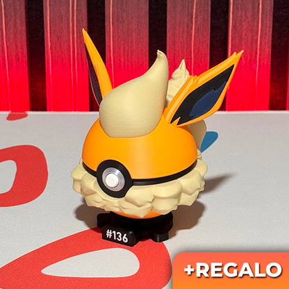 Poku-Bola Coleccionable Flareon #136 + REGALO